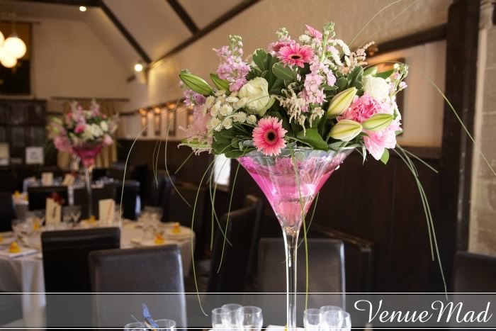Wedding Table Decoration Martini Glass Flower Display