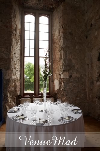 Table layout inside at Lulworth Wedding